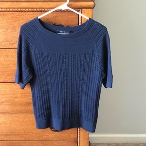 Short-Sleeve Cable-Knit Sweater